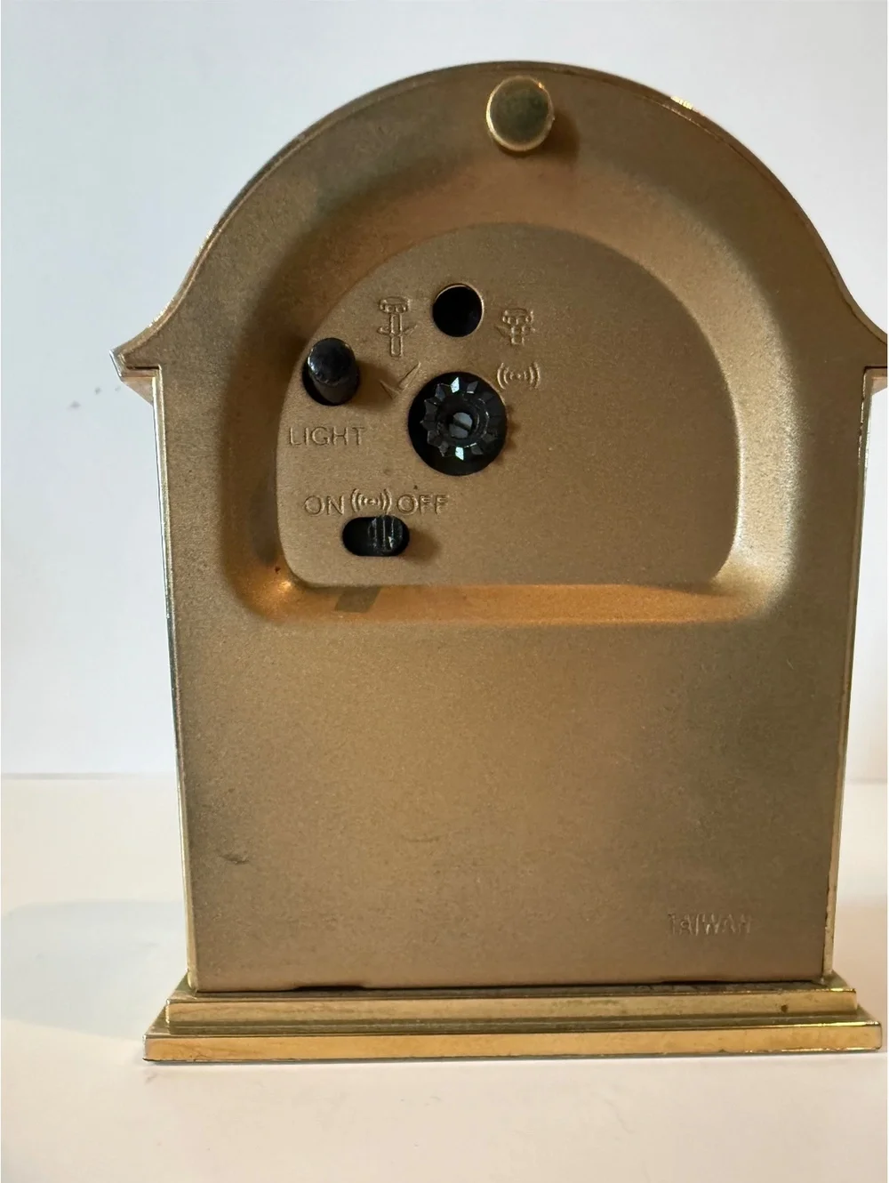 Vintage Mini Linden Quartz Floral Desk Alarm Clock Taiwan Gold Tone Untested